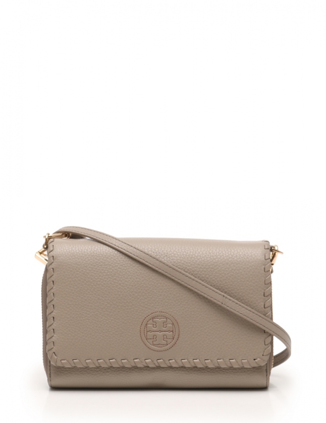 トリーバーチ TORY BURCH ショルダーウォレット グレーベージュ レザー  