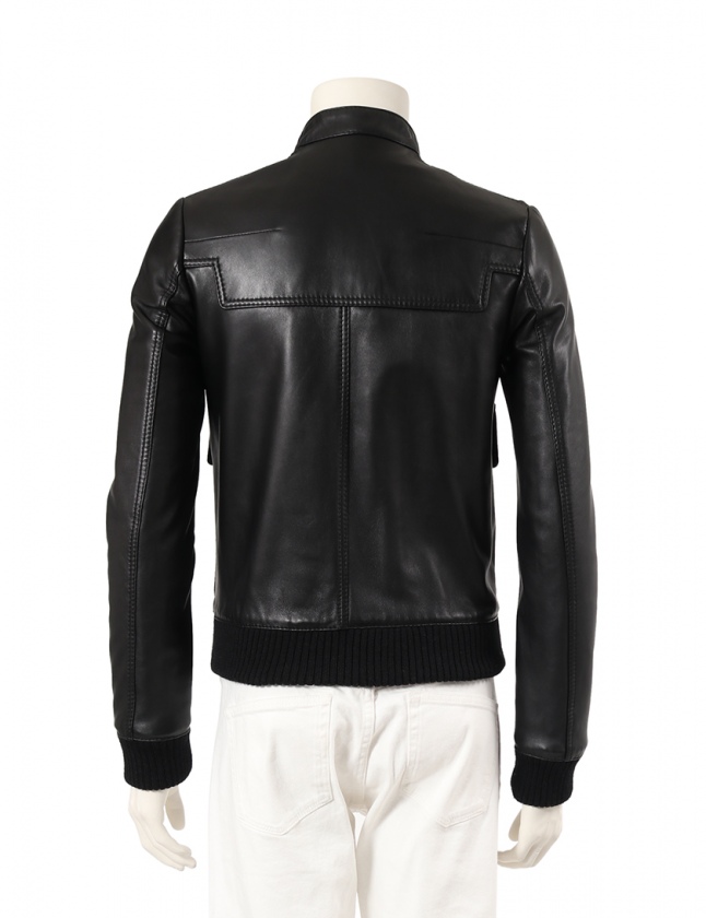 ディオールオム Dior HOMME レザージャケット 黒 44 アウター 無地 XS