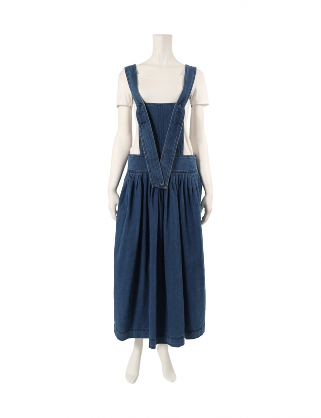 クロエ CHLOE デニムワンピース ジャンパースカート 青 36 