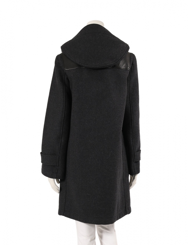 セリーヌ　黒 ダッフルコート セリーヌ CELINE ダッフルコート ダークグレー 黒 36 アウター 無地 M