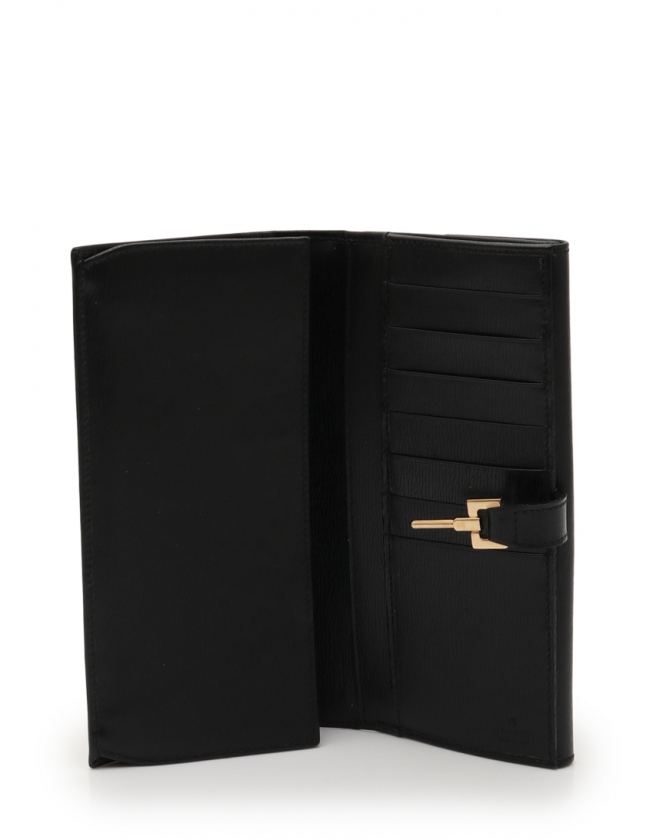 グッチ GUCCI Wホック長財布 ジャッキー 黒 小物 レザー 035 1502  