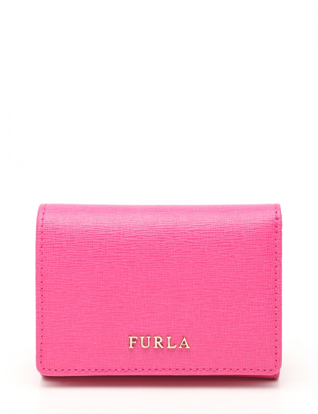 フルラ FURLA 三つ折り財布 ピンク 小物 レザー Wホック レディース 