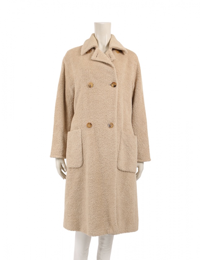 マックスマーラ MAX MARA ロングコート ベージュ 38 アウター 無地 S 