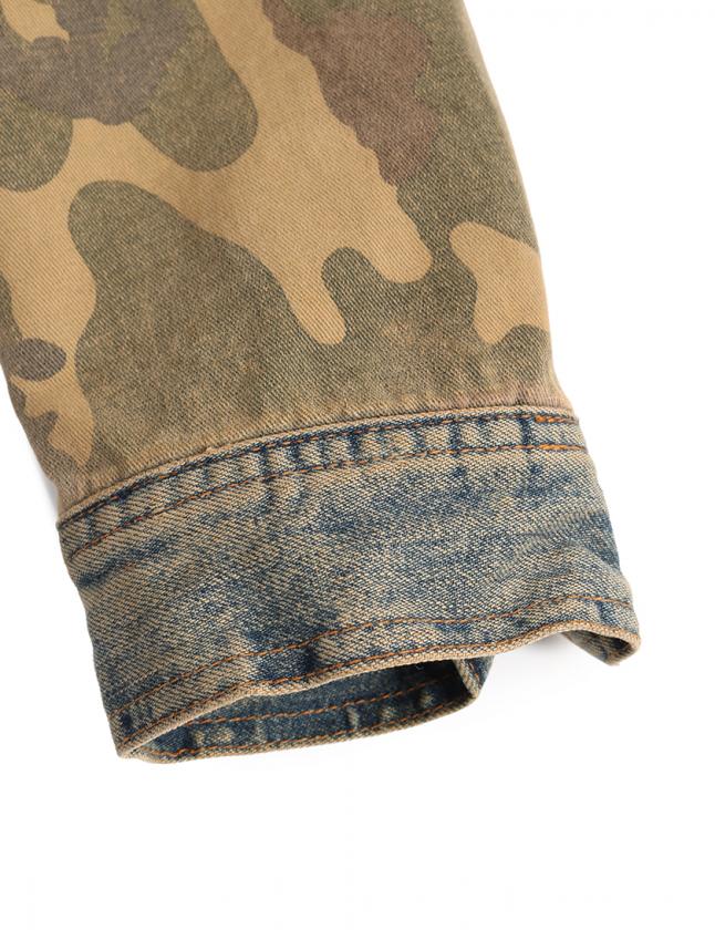 ドルチェ&ガッバーナ デニム テーラードジャケット ヴィンテージ加工 アニマル柄 DOLCE & GABBANA Vintage 90s Distressed Open Front Denim