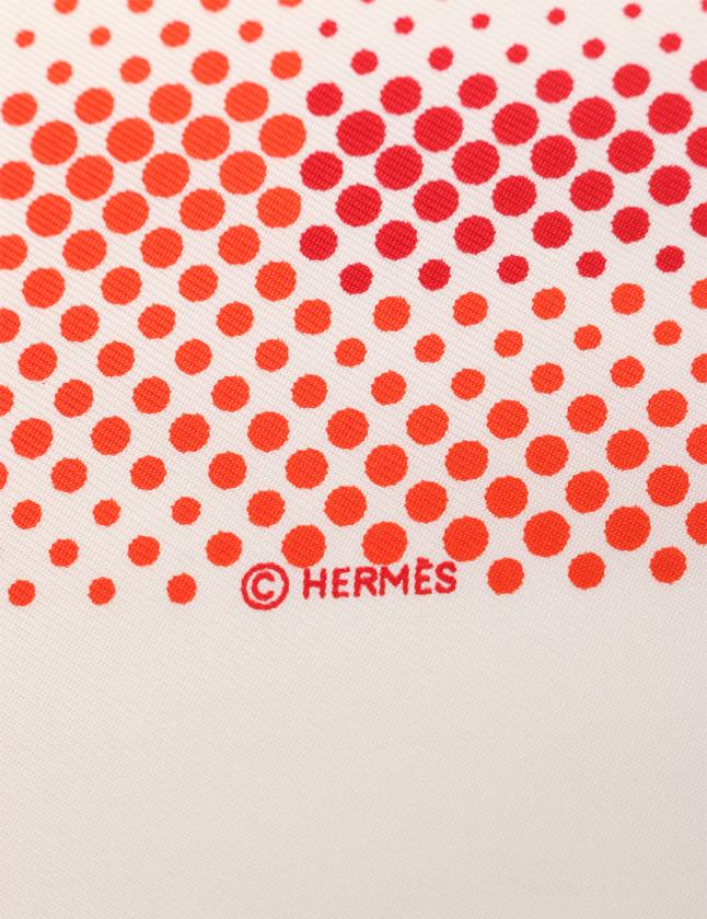 エルメス HERMES スカーフ カレ90 スクエア アイボリー 赤 オレンジ  