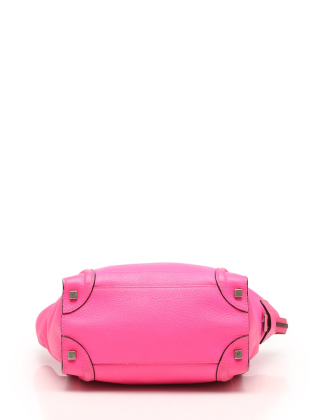 CELINE ピンク レザーハンドバッグ セリーヌ CELINE ハンドバッグ ラゲージ マイクロショッパー