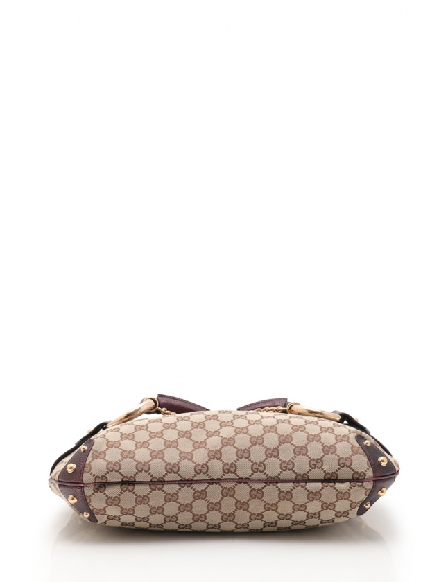 グッチ GUCCI ショルダーバッグ GGキャンバス ホースビット ベージュ 