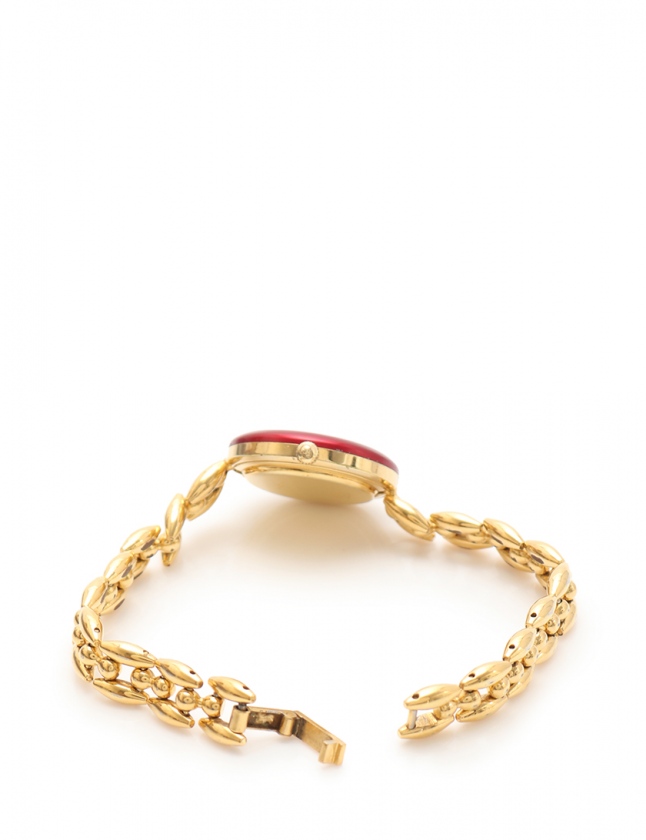 グッチ GUCCI 腕時計 チェンジベゼル クオーツ ゴールド 赤 1100-L SS 