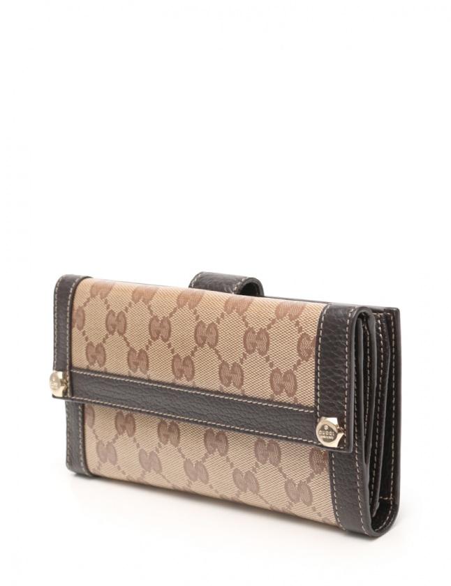 GUCCI グッチ GGクリスタル コーティング キャンバス 二つ折り 長財布