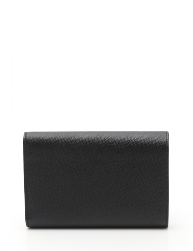 プラダ PRADA 三つ折り長財布 黒 小物 サフィアーノレザー M510 メンズ 