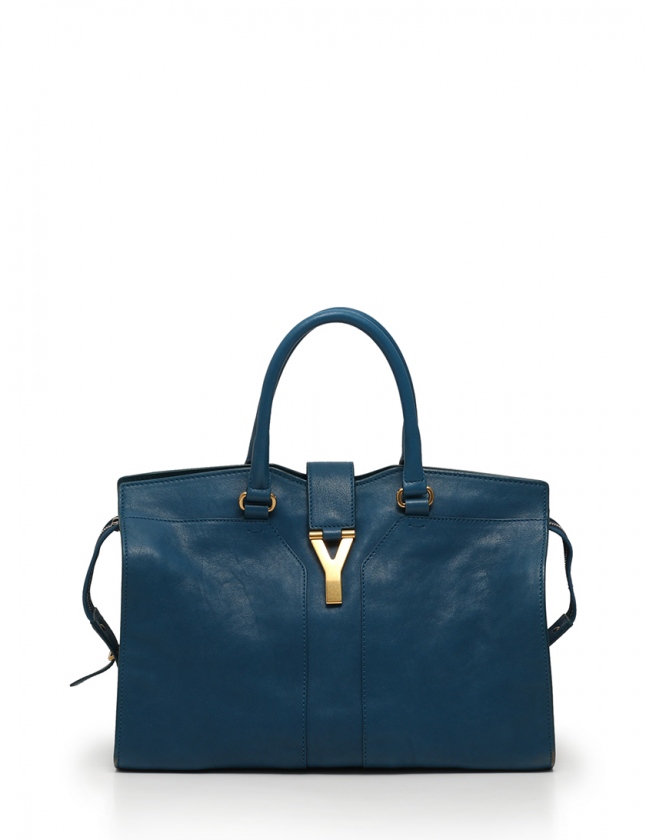 イヴサンローラン YVES SAINT LAURENT ハンドバッグ カバスシック 青 