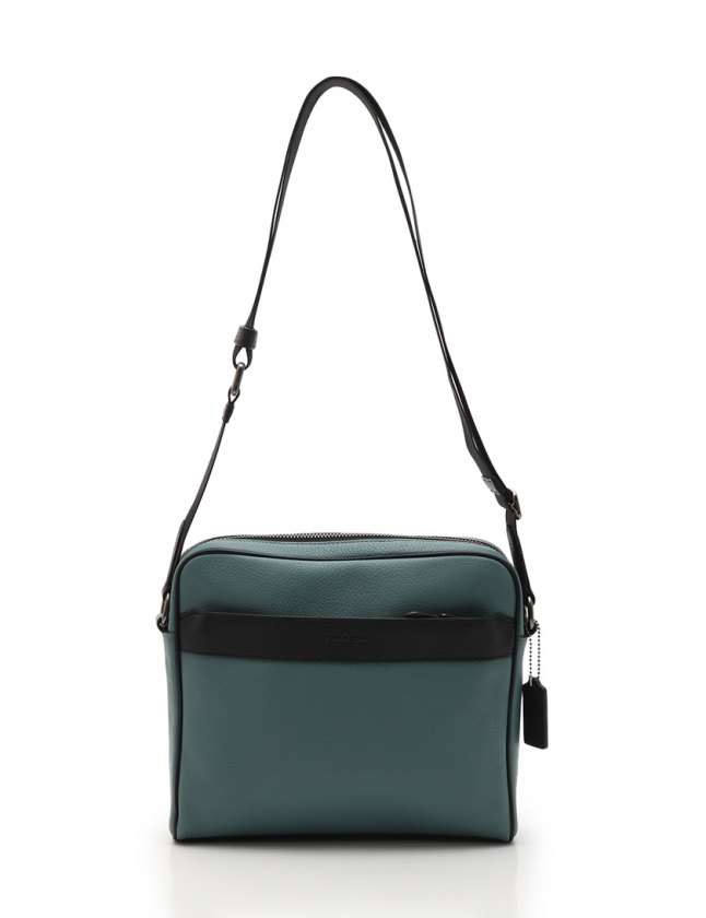 コーチ COACH ショルダーバッグ チャールズ カラーブロック 緑 黒 