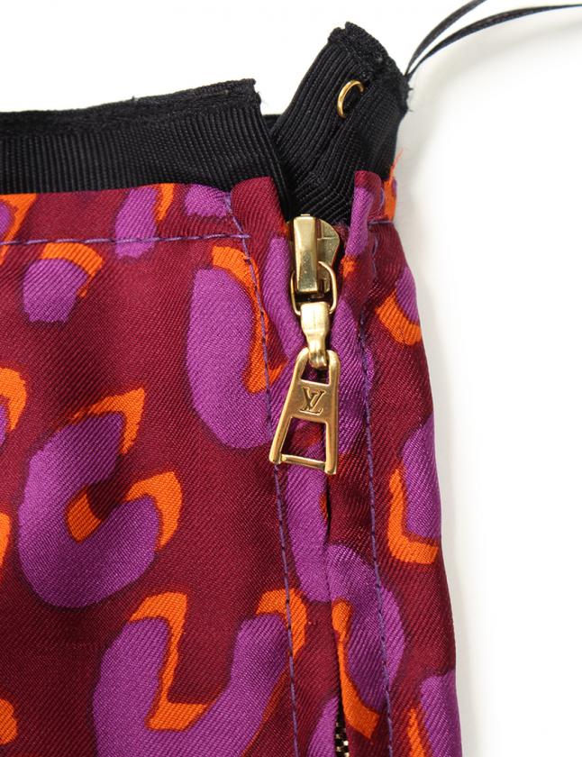 ルイヴィトン LOUIS VUITTON スカート ボルドー マルチカラー 36