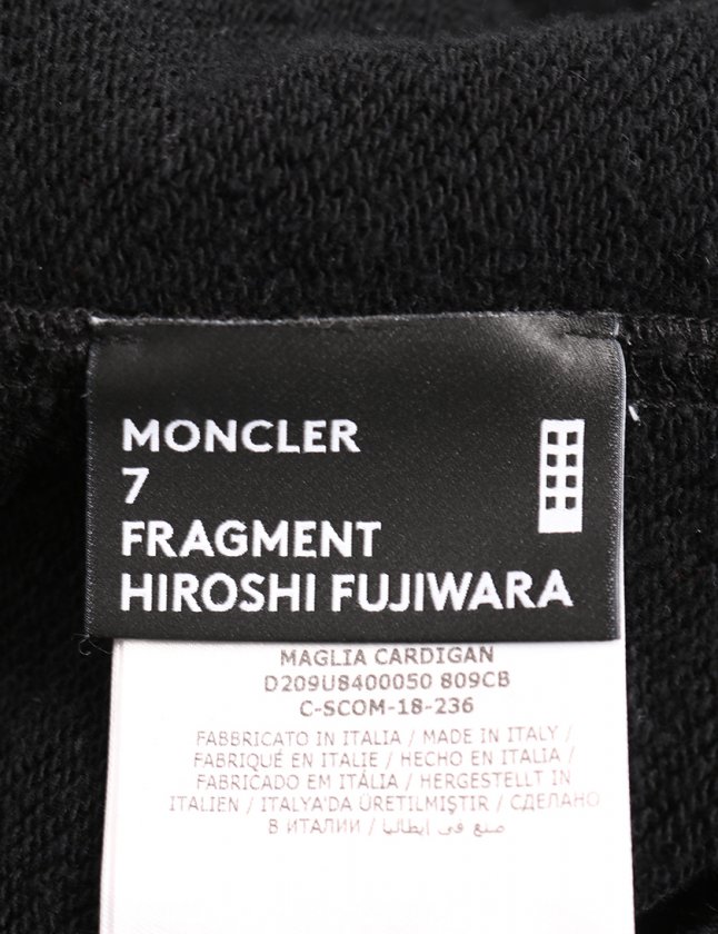 モンクレール MONCLER ×Fragment design Hiroshi Fujiwara ジップアップパーカー スウェット カーディガン 白 赤 ネイビー S トップス プリント 84000 MAGLIA ナイロン メンズ