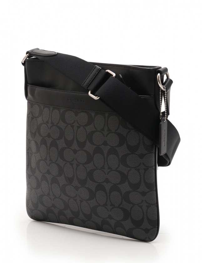 【良品】コーチ ショルダーバッグ シグネチャー PVC メンズ F54781 コーチ COACH ショルダーバッグ シグネチャー 黒 F54781 PVC