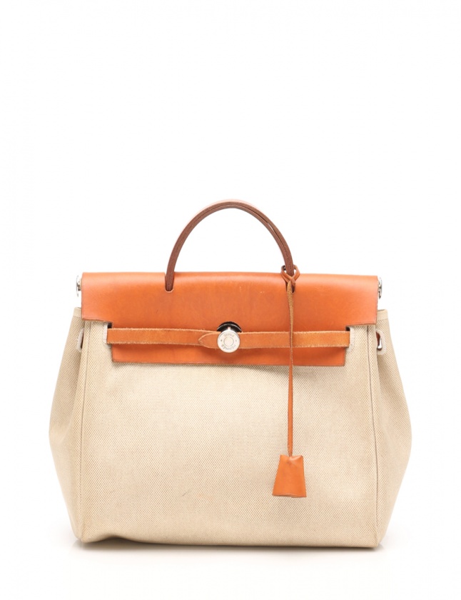 エルメス Hermes バックパック リュック エールバッグアドpm リュック アイボリー 茶 トワルアッシュ レザー シルバー金具 C刻印 レディース 114 ベクトルパーク