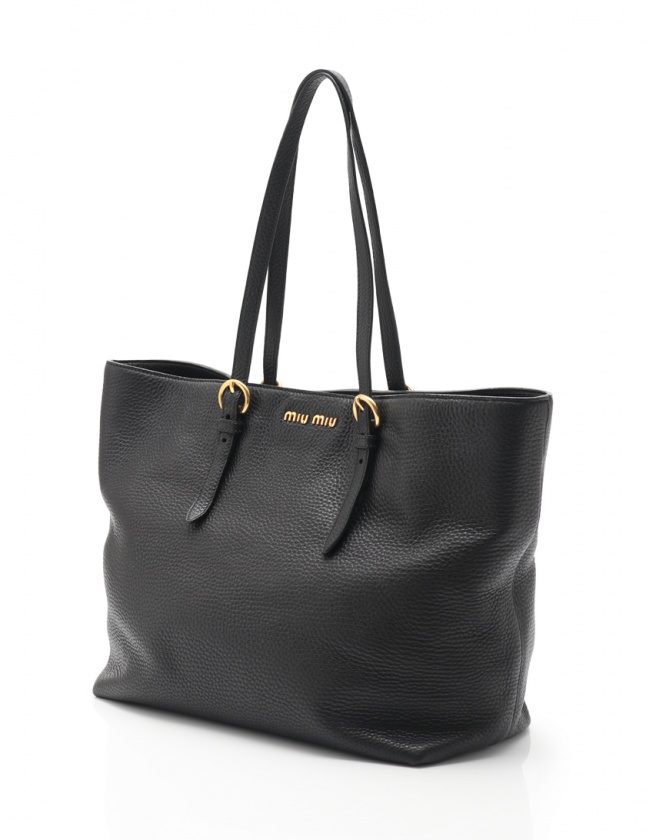 ミュウミュウ miumiu トートバッグ ショルダーバッグ 黒 RR1905 レザー  