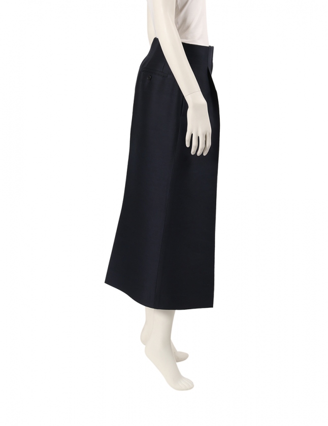 セリーヌ CELINE ガウチョパンツ ネイビー 38 ボトムス 無地 M 2 1M22 