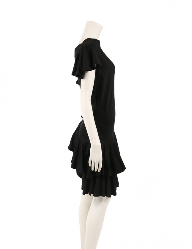 ヴィヴィアンウエストウッドレッドレーベル Vivienne Westwood Red Label ワンピース 黒 2 半袖 ミニ丈 刺繍 M リヨセル レディース 114 ベクトルパーク