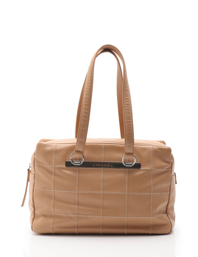 CHANEL ミニボストン キャビアスキン ベージュ