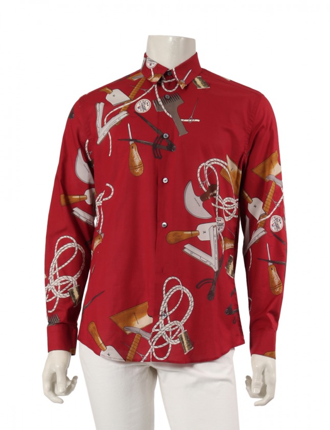 ルイヴィトン LOUIS VUITTON シャツ カジュアルシャツ ボルドー マルチ 