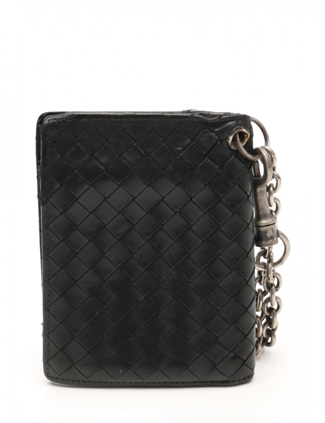 ボッテガヴェネタ BOTTEGA VENETA 二つ折り札入れ イントレチャート 黒