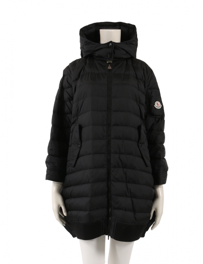 モンクレール MONCLER ダウンポンチョ 黒 14anni 154cm アウター ワン  