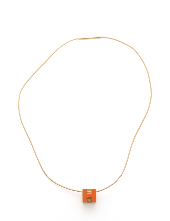エルメス HERMES ネックレス カージュドアッシュ Hキューブ ゴールド 