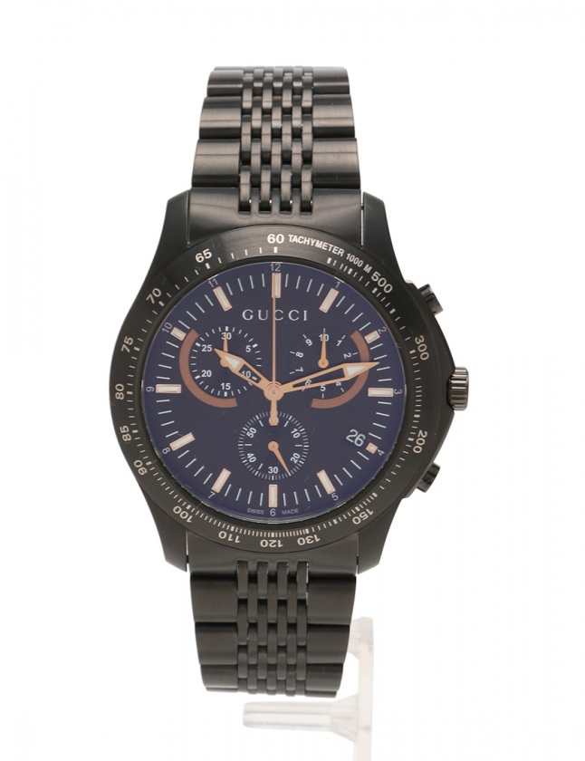 グッチ GUCCI クオーツ Gタイムレス クロノ 腕時計 メンズ 黒 126.2