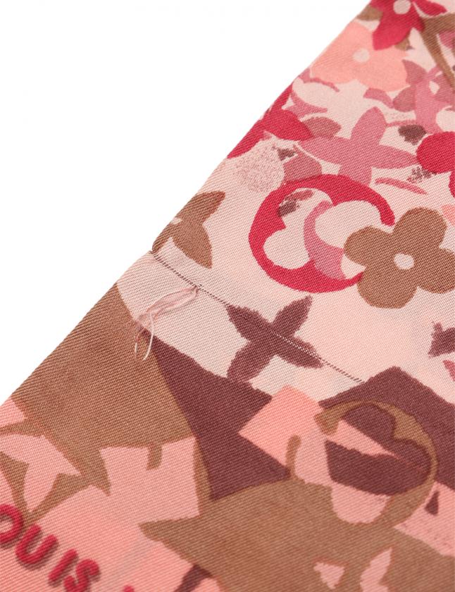 ルイヴィトン バンドー モノグラム スカーフ レディース ピンク レッド