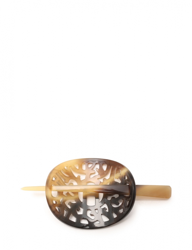 エルメス Hermes かんざし 髪留め ベージュ ダークブラウン アクセサリー バッファローホーン レディース 114 ベクトルパーク