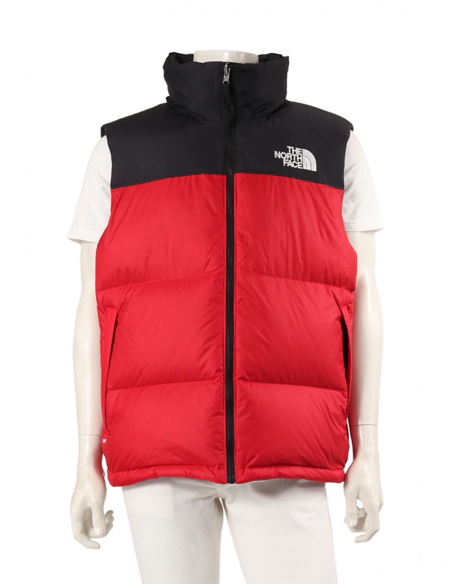 ザノースフェイス THE NORTH FACE ダウンベスト ヌプシ レトロ 黒 赤 