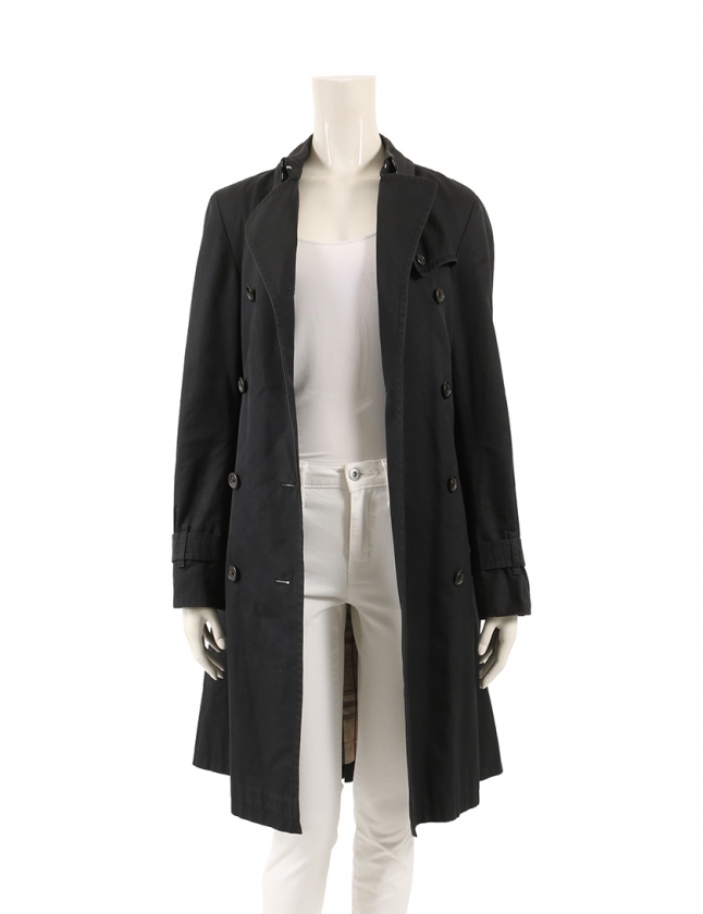 Burberry London ブラック トレンチコート　L バーバリー ロンドン BURBERRY LONDON トレンチコート 黒