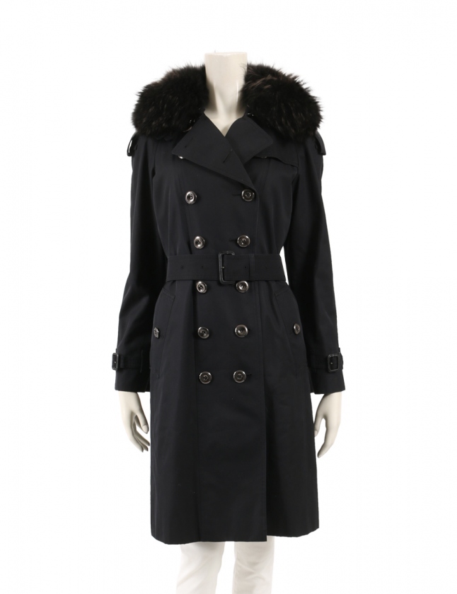 【良品】バーバリーロンドン トレンチコート ブラック 中古・古着通販】BURBERRY LONDON (バーバリーロンドン