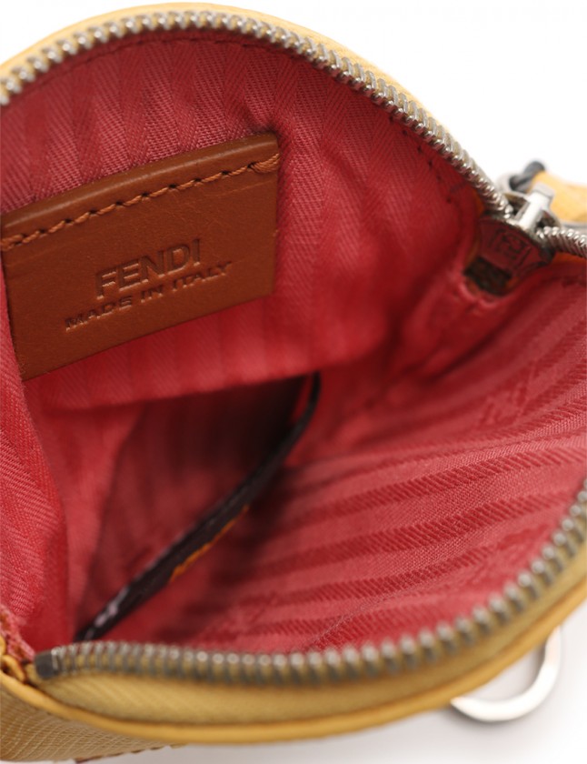 本日限定価格 FENDI レザー コインケース 黒/黄色