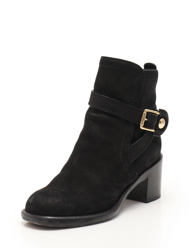 ルイヴィトン LOUIS VUITTON ベルトラインショートブーツ ヒール 黒  