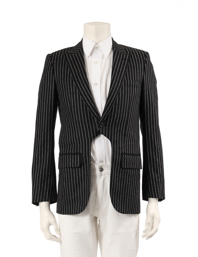 Dior ストライプ カッタウェイジャケット ディオールオム Dior HOMME カッタウェイジャケット 黒 グレー 46