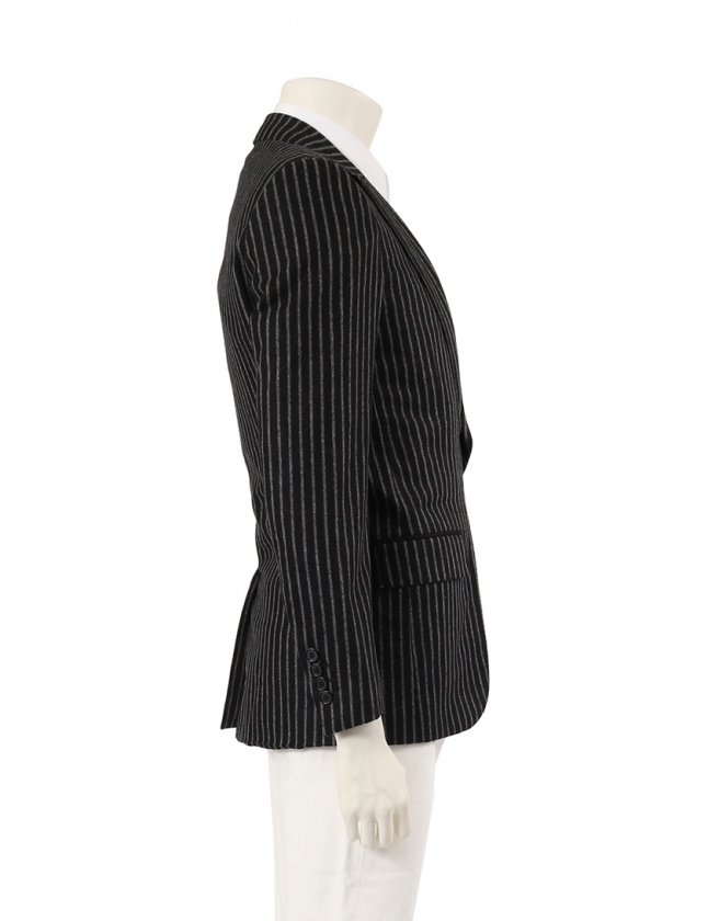 Dior ストライプ カッタウェイジャケット ディオールオム Dior HOMME カッタウェイジャケット 黒 グレー 46