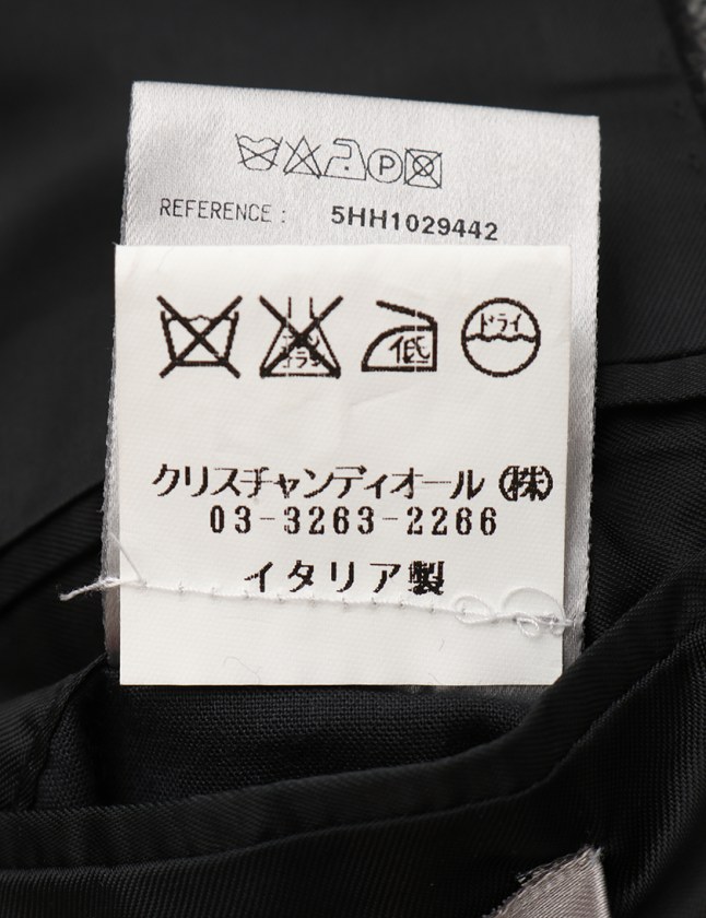 ディオールオム Dior HOMME カッタウェイジャケット 黒 グレー 46