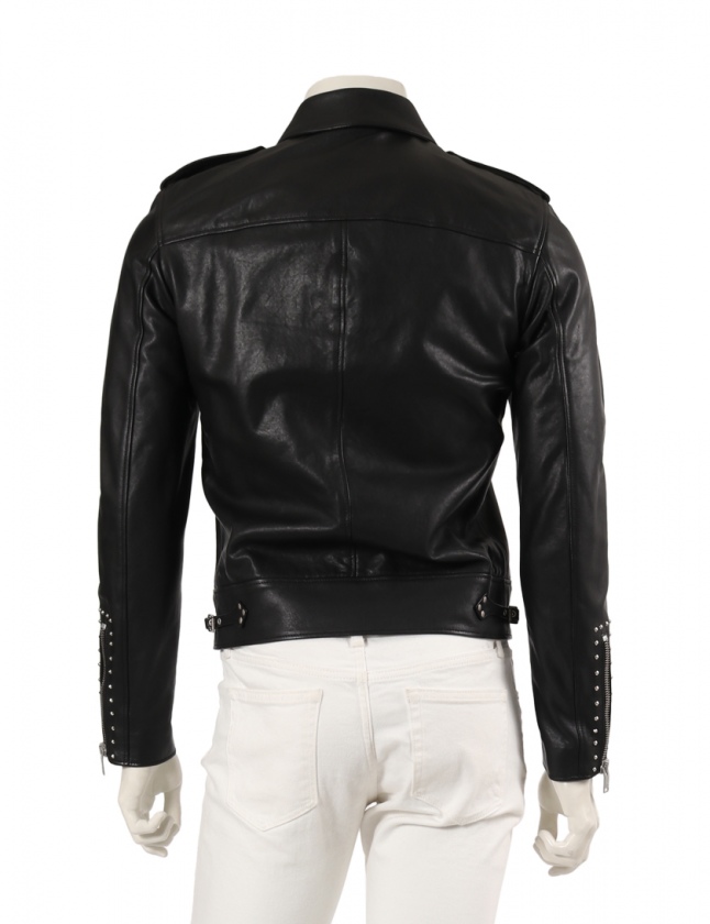 サンローラン パリ SAINT LAURENT PARIS レザージャケット 黒 44