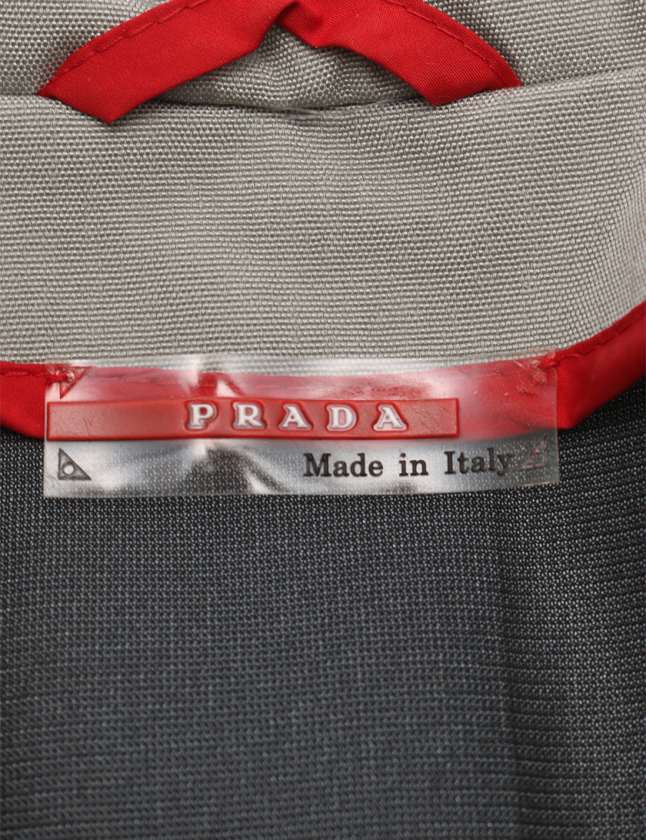 プラダスポーツ PRADA SPORT トップス ベスト グレー 赤 48 トップス