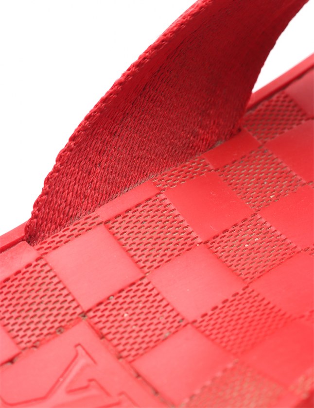 LOUIS VUITTON トングサンダル レッド　ダミエ ルイヴィトン LOUIS VUITTON トングサンダル ダミエ 赤 6