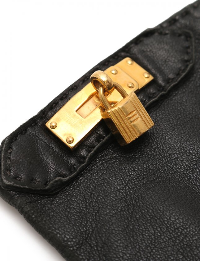 エルメス HERMES 手袋 ソヤ ケリーグローブ 黒 小物 レザー SOYA
