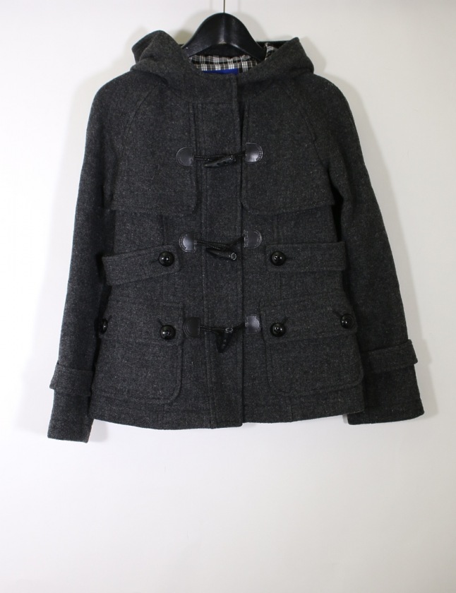 バーバリーブルーレーベル Burberry Blue Label ダッフルコート グレー 36 アウター 無地 Xs ウール レディース 114 ベクトルパーク