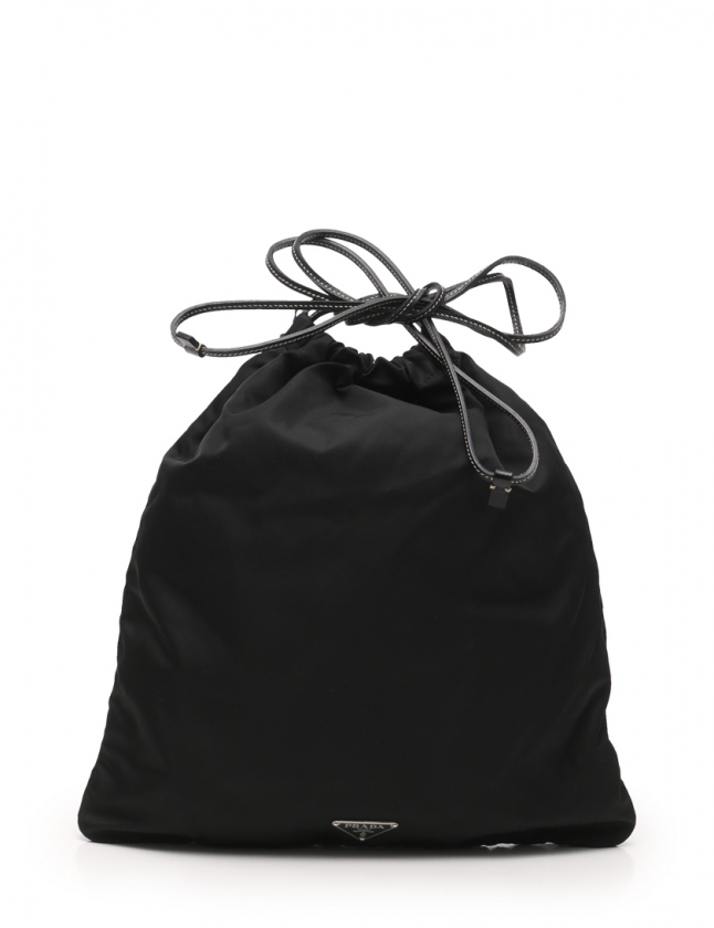 プラダ PRADA 巾着バッグ 黒 ナイロン レディース 114-201901091699  