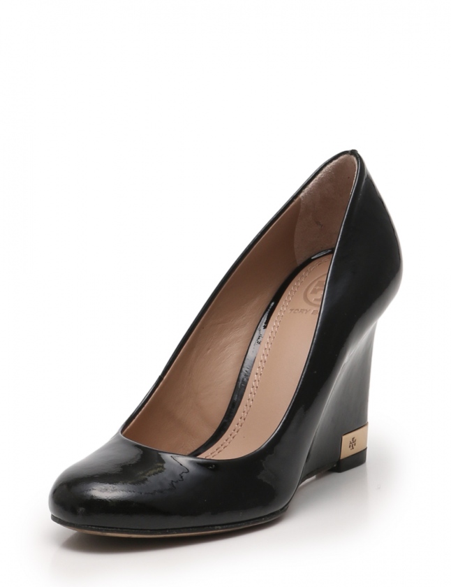 トリーバーチ TORY BURCH ウェッジソールパンプス 黒 5 M シューズ 