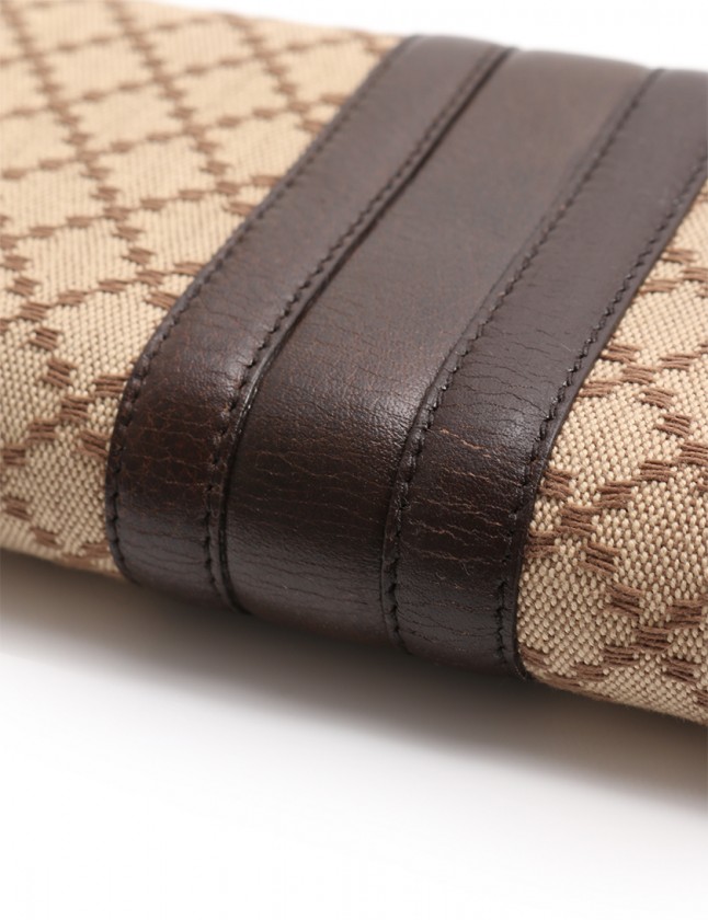 グッチ GUCCI 二つ折り長財布 ディアマンテ ホースビット ベージュ  