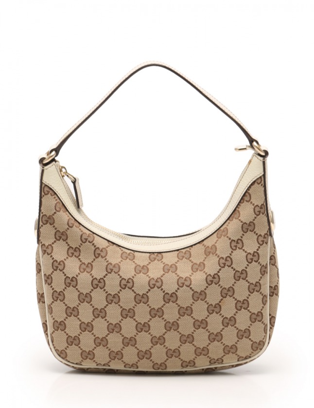 グッチ GUCCI ショルダーバッグ GGキャンバス ベージュ 白 154395 