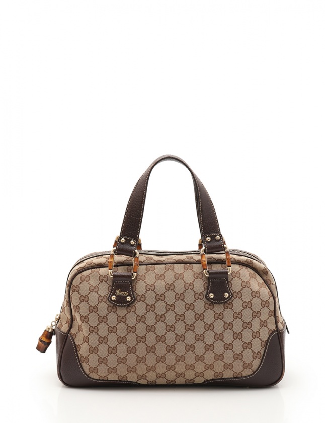 グッチ GUCCI ハンドバッグ バンブー ミニボストンバッグ ベージュ 茶 
