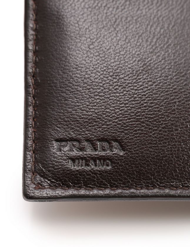 プラダ PRADA 二つ折り財布 STRUZZO 茶 小物 オーストリッチ